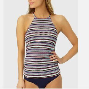 NWT Anne Cole Swimsuit Bikini Tankini 2 pc set Sz M High neck